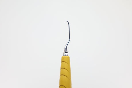 Gracey Curette, M5 Deep Scaling (GRA 1/2) for Front Teeth, Slightly Angled - ZEPF-bIONIK QuickFix Handle in Yellow | Helmut Zepf No. 24.201.01GM5