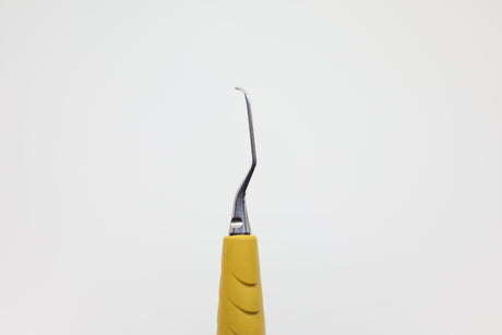 Gracey Curette, M5 Deep Scaling (GRA 1/2) for Front Teeth, Slightly Angled - ZEPF-bIONIK QuickFix Handle in Yellow | Helmut Zepf No. 24.201.01GM5