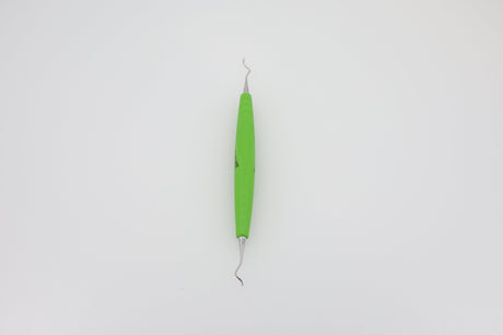 Sickle Scaler #204 S for Plaque Removal from Interdental Spaces in the Molar Area - ZEPF-bIONIK QuickFix Handle in Yellow-Green | Helmut Zepf No. 24.208.04S