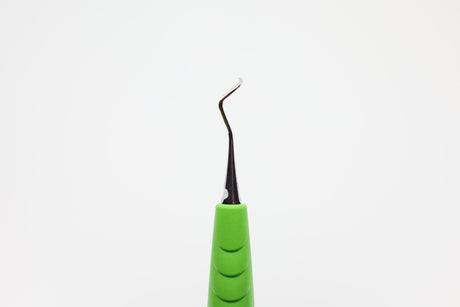 Sickle Scaler #204 S for Plaque Removal from Interdental Spaces in the Molar Area - ZEPF-bIONIK QuickFix Handle in Yellow-Green | Helmut Zepf No. 24.208.04S