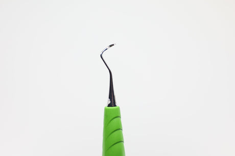 Sickle Scaler #204 S for Plaque Removal from Interdental Spaces in the Molar Area - ZEPF-bIONIK QuickFix Handle in Yellow-Green | Helmut Zepf No. 24.208.04S