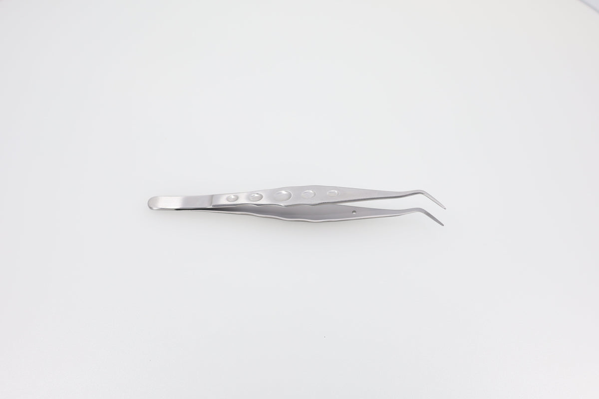 Tweezers with Stop-Pin (Cotton Pliers), Ergonomic 15 cm, Serrated Tip | Helmut Zepf No. 22.025.03