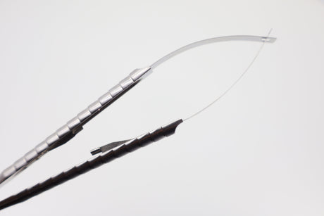 Castroviejo Needle Holder, Curved - 18 cm, Tungsten Carbide Jaws, 11 x 2.0 mm, Max. Thread Size: 4.0 | Helmut Zepf No. 41.011.17TC-M