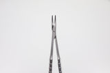 Castroviejo Needle Holder, Curved - 18 cm, Tungsten Carbide Jaws, 11 x 2.0 mm, Max. Thread Size: 4.0 | Helmut Zepf No. 41.011.17TC-M