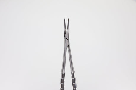 Castroviejo Needle Holder, Curved - 18 cm, Tungsten Carbide Jaws, 11 x 2.0 mm, Max. Thread Size: 4.0 | Helmut Zepf No. 41.011.17TC-M