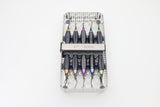 ZEPF Washtray 1/3 (85.182.00) holding a 5-instrument Z-SHAPE hygiene set - top view