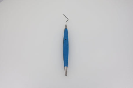 North Carolina Periodontal Probe CNC 24.216.06 with turquoise-brightblue bIONIK QuickFix handle - full view