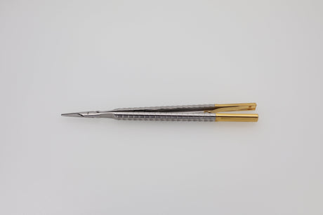 Castroviejo needle holder straight 17.5 cm No. 41.200.17TC with gold spinlock handles