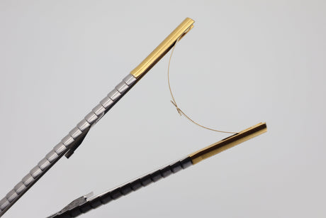 Castroviejo needle holder 41.200.17TC open showing protected inner spring