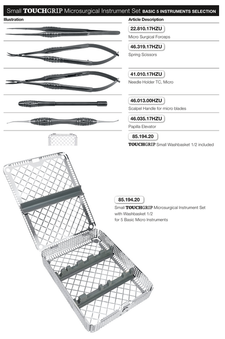 Helmut Zepf TOUCHGRIP Microsurgical Instrument Set Dental Instrument Made in Germany