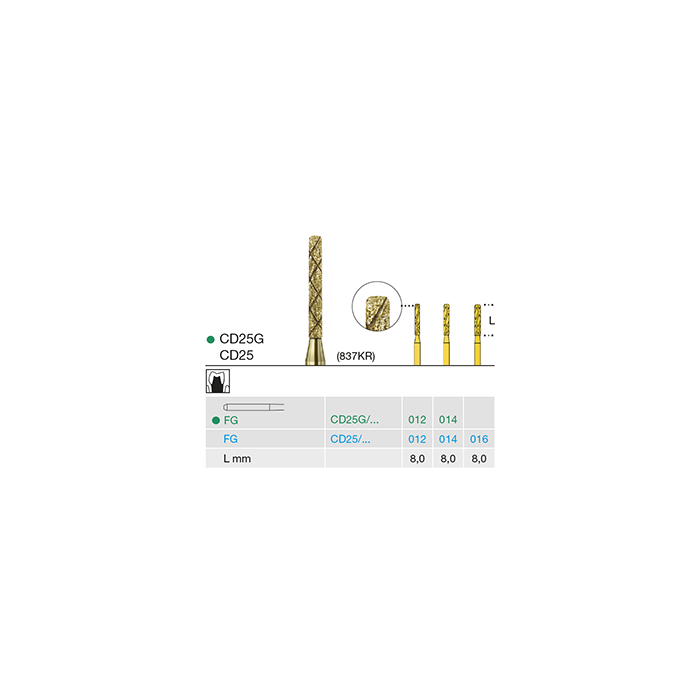 Busch CD 25 016 FG COOL-DIAMANT - (Pack of 6) Bur Made in Germany