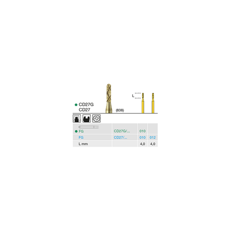 Busch CD 27G 010 FG COOL-DIAMANT COARSE - (Pack of 6) Bur Made in Germany