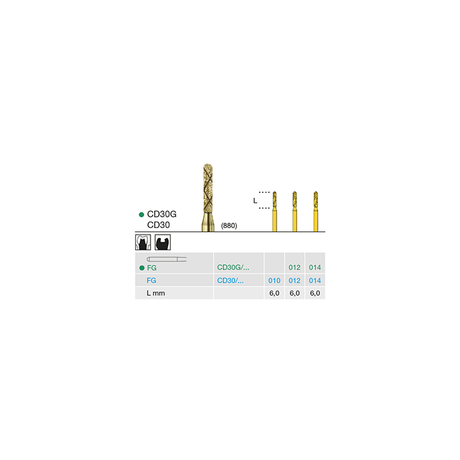Busch CD 30G 014 FG COOL-DIAMANT COARSE - (Pack of 6) Bur Made in Germany