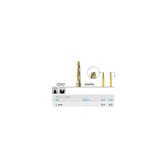 Busch CD 37 014 FG COOL-DIAMANT - (Pack of 6) Bur Made in Germany