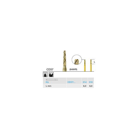 Busch CD 37 014 FG COOL-DIAMANT - (Pack of 6) Bur Made in Germany