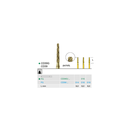 Busch CD 39G 016 FG COOL-DIAMANT COARSE - (Pack of 6) Bur Made in Germany