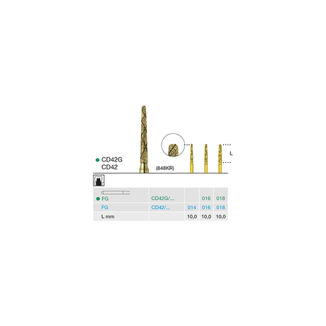 Busch CD 42G 018 FG COOL-DIAMANT COARSE - (Pack of 6) Bur Made in Germany