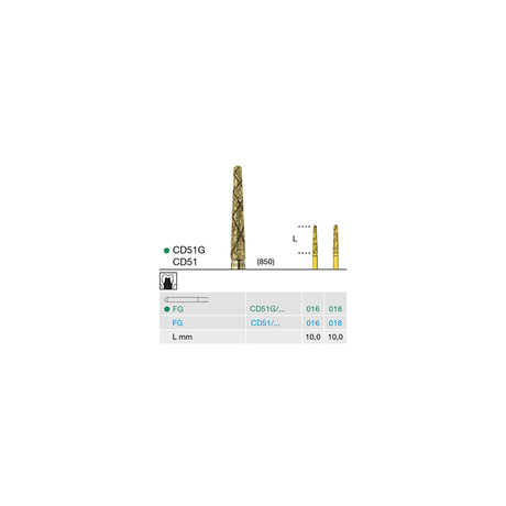 Busch CD 51G 016 FG COOL-DIAMANT COARSE - (Pack of 6) Bur Made in Germany