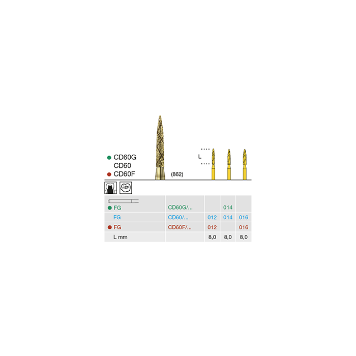 Busch CD 60 016 FG COOL-DIAMANT - (Pack of 6) Bur Made in Germany