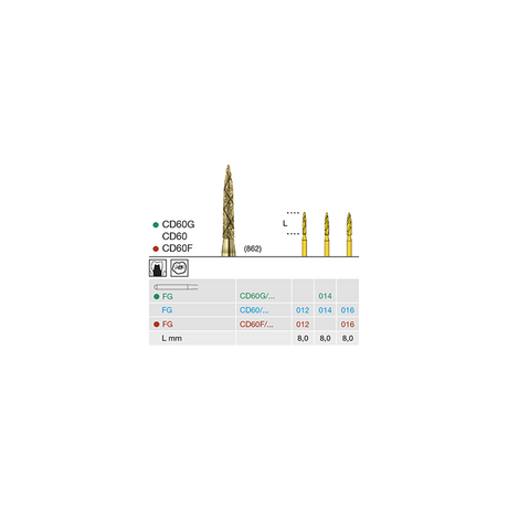 Busch CD 60G 014 FG COOL-DIAMANT COARSE - (Pack of 6) Bur Made in Germany