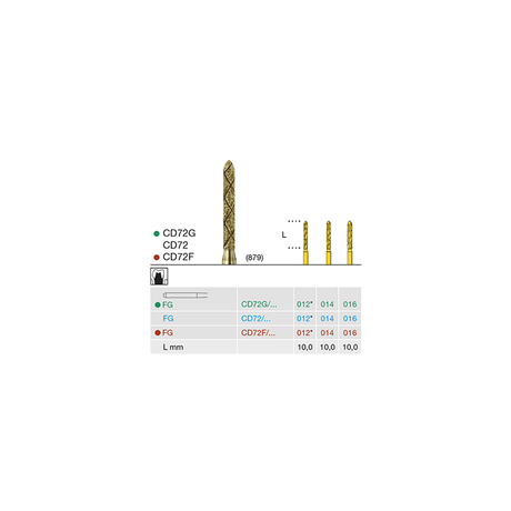 Busch CD 72G 012 FG COOL-DIAMANT COARSE - (Pack of 6) Bur Made in Germany