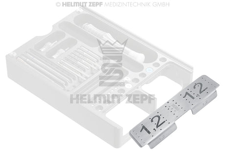 CMF Screw Rack 1.2 / 1.2 mm - Stainless Steel Insert for Screw Boxes, additional view | Helmut Zepf No. 85.540.51