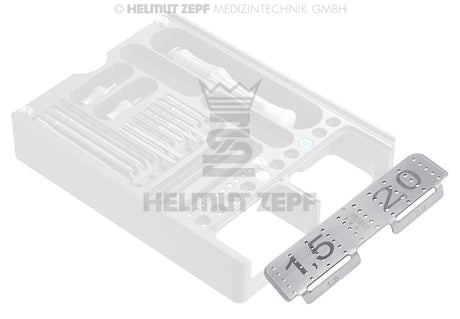 CMF Screw Rack 1.5 / 2.0 mm - Stainless Steel Insert for Screw Boxes, additional view | Helmut Zepf No. 85.540.55