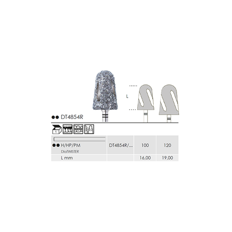 Busch DT4854R 100 HP DIATWISTER MEGA-CO - (Pack of 1) Bur Made in Germany