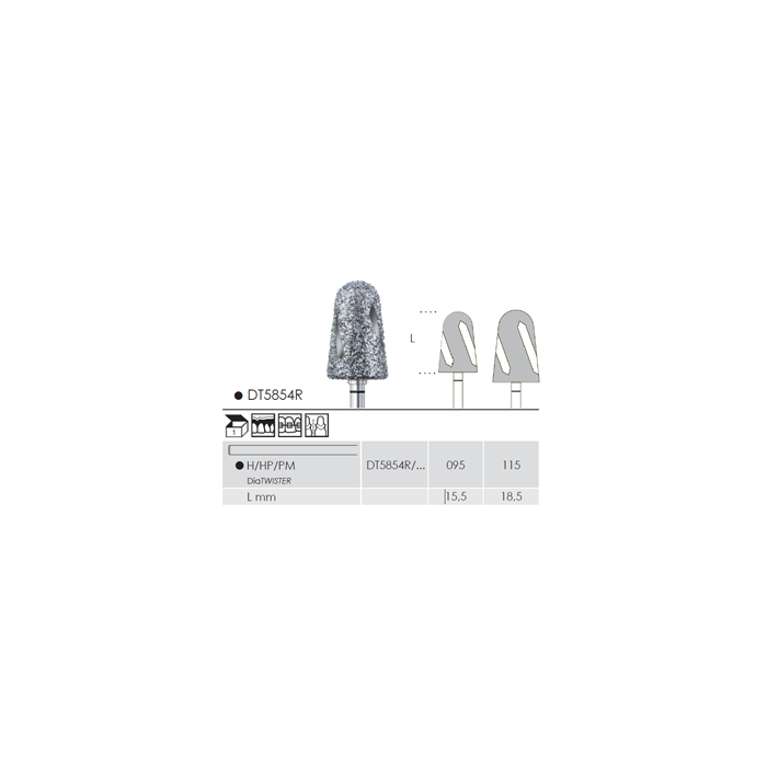 Busch DT5854R 095 HP DIATWISTER SUPERCO - (Pack of 1) Bur Made in Germany