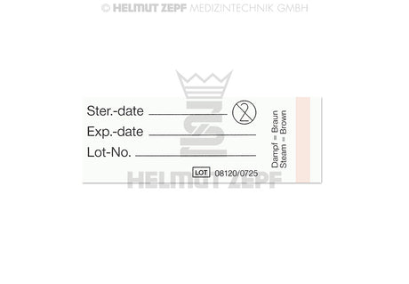 Identification Labels for Sterilization Containers - Paper Labels with Process Indicator, Pack of 100 | Helmut Zepf No. 85.312.20