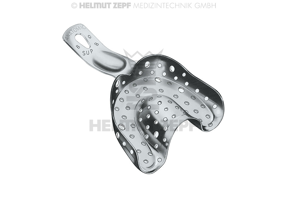 Impression Tray, Ehricke Model, Fig. 0 - Stainless Steel, Perforated | Helmut Zepf No. 28.601.00