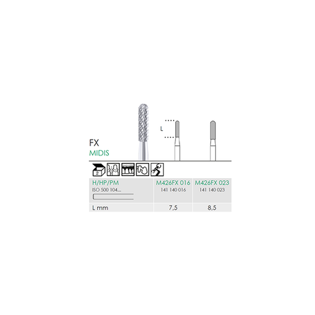 Busch M 426FX 016 HP MIDIS CARBIDE - (Pack of 2) Bur Made in Germany