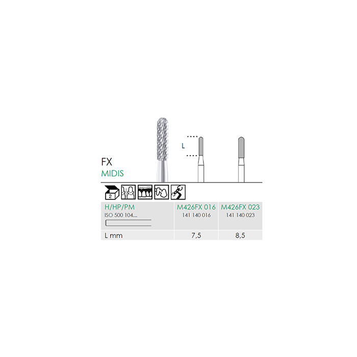 Busch M 426FX 023 HP MIDIS CARBIDE - (Pack of 2) Bur Made in Germany