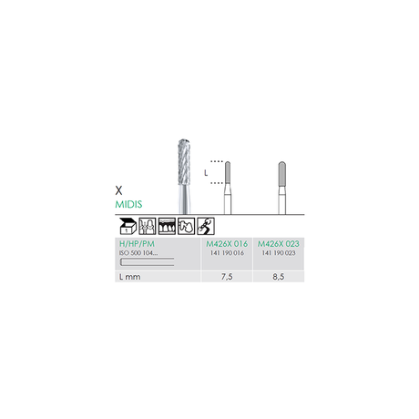 Busch M 426X 016 HP MIDIS CARBIDE - (Pack of 2) Bur Made in Germany