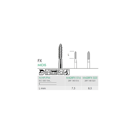 Busch M 428FX 016 HP MIDIS CARBIDE - (Pack of 2) Bur Made in Germany