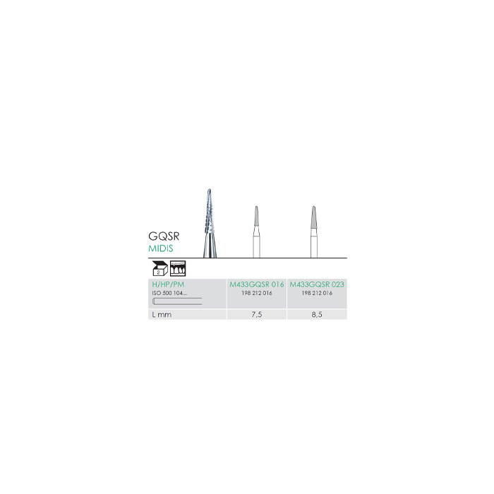 Busch M 433GQSR 016 HP MIDIS CARBIDE - (Pack of 2) Bur Made in Germany