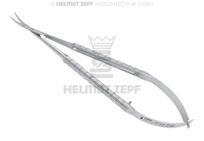 Micro Spring Scissors - Micro-Serrated, Point-to-Point, Slightly Curved, Very Delicate, 16 cm | Helmut Zepf No. 46.316.16