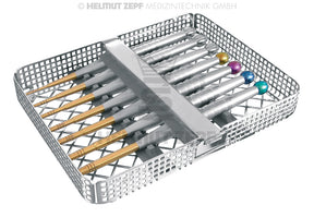 Osteotome Set OST SET I - Bone Condensing Set by Dr. Hohl & Dr. Hildebrand, in Washbasket | Helmut Zepf No. 47.949.90