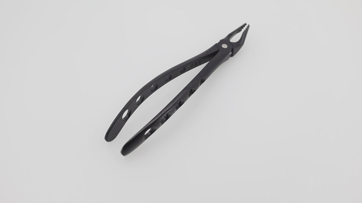 Extraction Forceps, English Pattern, #35M Modified, Roba-Edition By Dr. Manfred Beck, Upper Premolars, Xcision-Line®, Diamond Coated Jaws, Onyx Coating  | Helmut Zepf No. 12.235.08ZTI
