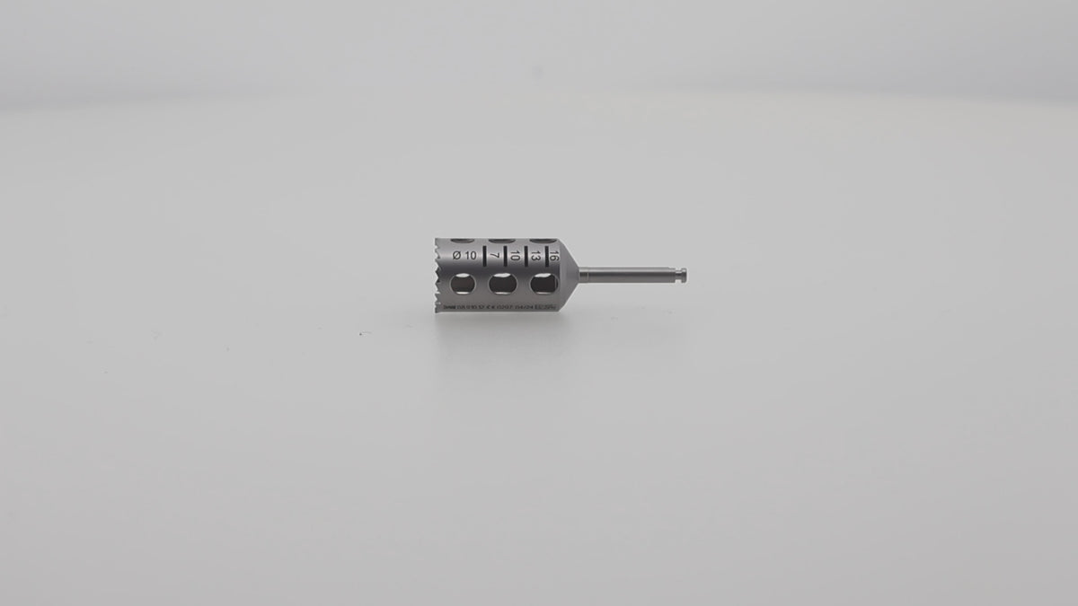 Trephine - Inside Ø 10.0 mm, Sheath 2.35 mm x 30 mm Lg, 19 Teeth Graduation 7/10/13/16 | Helmut Zepf No. 08.910.12