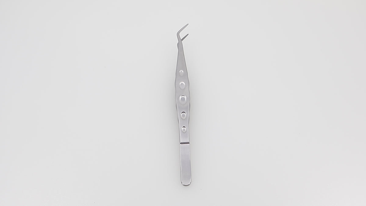 Tweezers with Stop-Pin (Cotton Pliers), Ergonomic 15 cm, Serrated Tip | Helmut Zepf No. 22.025.03