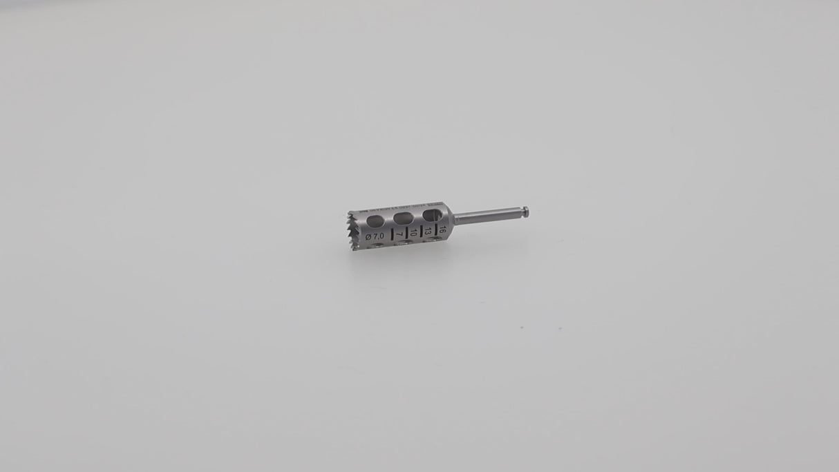 Trephine - Inside Ø 7.0 mm, Sheath 2.35 mm x 30 mm Lg, 17 Teeth Graduation 7/10/13/16 | Helmut Zepf No. 08.910.09