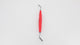 Combination Instrument Bone Filler/Condenser with Depth Measurement - Diameter 3.0 and 4.0 mm, Graduation 3/6/9/12/15 mm, Titanium M4 X 0.5 Inserts, ZEPF-bIONIK QuickFix Handle in Lightred-Magenta | Helmut Zepf No. 24.532.20