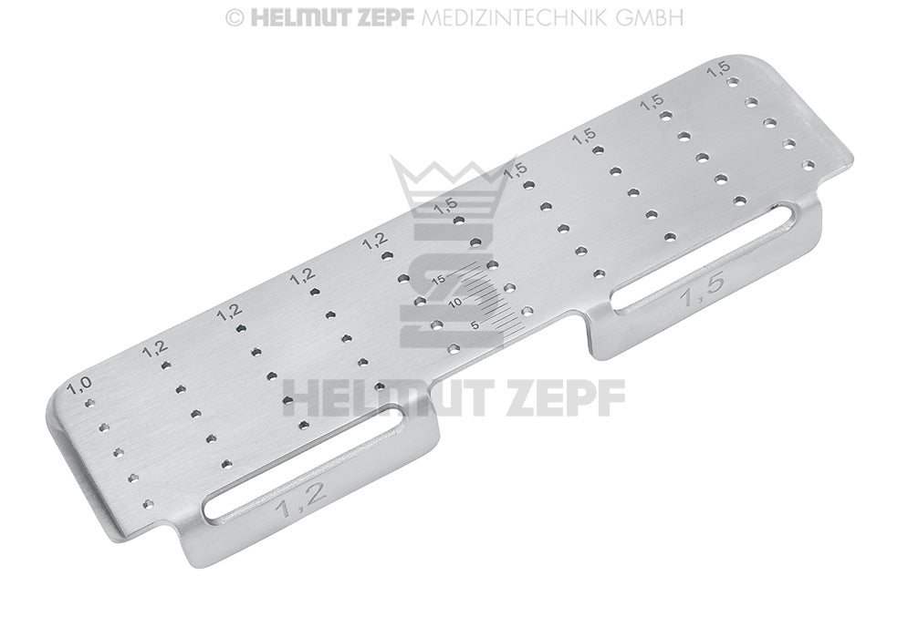Rack for CMF Screws Ø 1.2 x 5 / Ø 1.5 x 5 - Stainless Steel | Helmut Zepf No. 85.540.65