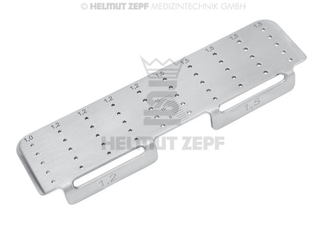 Rack for CMF Screws Ø 1.2 x 5 / Ø 1.5 x 5 - Stainless Steel | Helmut Zepf No. 85.540.65
