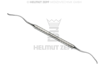 Sinus Curette - Double-Ended, 3.5 / 3.5 mm, Blunt, ZEPF-Line Handle, Sandblasted | Helmut Zepf No. 41.846.60