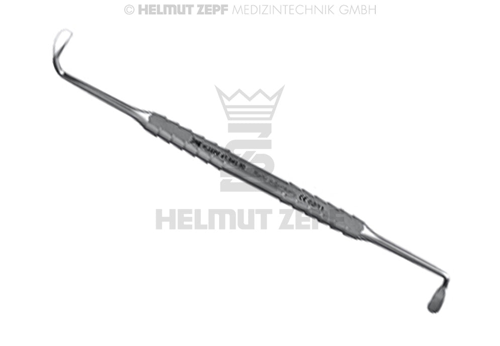 Sinus Curette - Double-Ended, 5.0 / 5.0 mm, Blunt, ZEPF-Line Handle, Sandblasted | Helmut Zepf No. 41.846.80