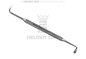 Sinus Curette - Double-Ended, 5.0 / 5.0 mm, Blunt, ZEPF-Line Handle, Sandblasted | Helmut Zepf No. 41.846.80