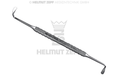 Sinus Curette - Double-Ended, 5.0 / 5.0 mm, Blunt, ZEPF-Line Handle, Sandblasted | Helmut Zepf No. 41.846.80