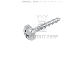 Stainless Steel Micro Screw Ø 1.2 x 10 mm, Umbrella Head Ø 4 mm, Crossfit drive - Pack of 1 | Helmut Zepf No. 47.572.51